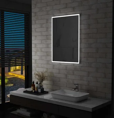 Produktbild von The Living Store Badezimmer-Wandspiegel mit LEDs 60x80 cm