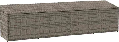 Obrázek produktu pro Zahradní úložný box šedý 220x50x58 cm polyratan