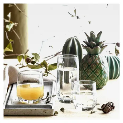 Produktbild von 18 Stück Trinkgläser, 3 verschiedene Größen, Gläserset 385 ml, 310 ml, 215 ml