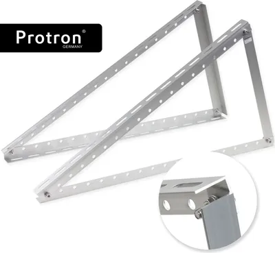 Produktbild von Protron Dreieck Halterung Aufständerung verstellbar klein für Solarmodule Flachdach bis 71cm Breite aus Aluminium - 2 Stück, MwSt.-Ermäßigung:Nein - 19% MwSt.