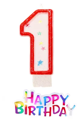 Imagen del producto de Vela de cumpleaños con forma de estrella, número 1 - Talla única