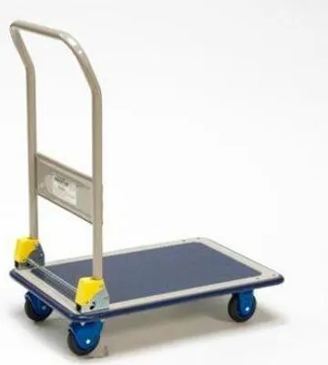 Zdjęcie produktu dla Wózek platformowy o wymiarach 740x480 mm z 2 kółkami skrętnymi/2 kółkami stałymi TRANSPAK