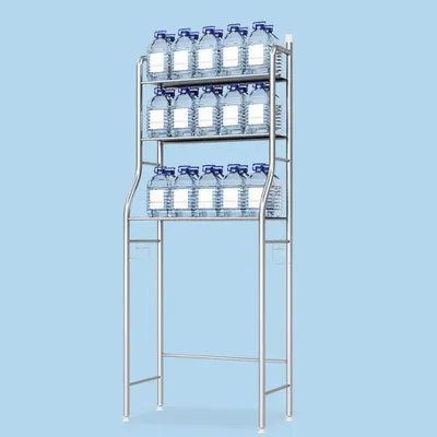 Immagine prodotto di Ripiano sopra il water - Scaffale da bagno autoportante - 3 ripiani - Senza foratura - Metallo - Acciaio inossidabile