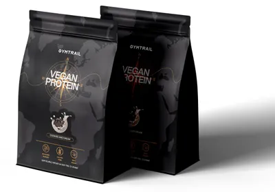 Produktbild von GYMTRAIL® Veganes Eiweißpulver aus Erbsenprotein 1000g | Pflanzliches Proteinpulver mit essenziellen Aminosäuren | Ohne Soja und Süßungsmittel mit Birkenzucker | Cookies & Cream