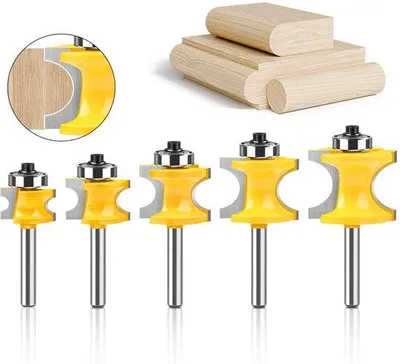 Immagine prodotto di Set da 5 pezzi di lame semicircolari con foro da 8 mm, adatte alla lavorazione del legno; lame semicircolari per fresatrici e lavorazione del legno.