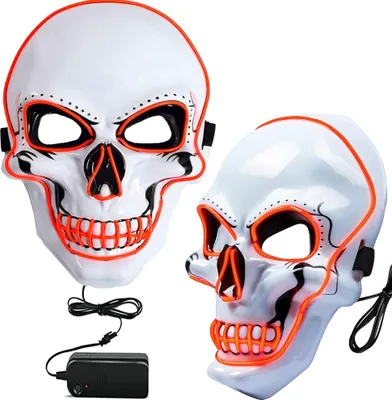 Produktbild von Led Maske Halloween Led Ghoul Angst Schädel Cosplay Geister Geister Party Orange