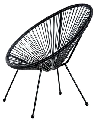 Produktbild von Gartenstuhl aus Stahl und synthetischem Rattan PE in Schwarz, 80 x 71 x 83 cm