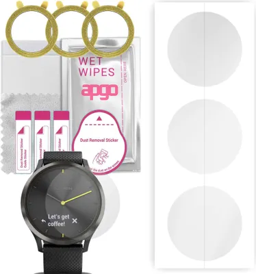 Produktbild von apgo 3 Stück Schutzfolie, klar, kompatibel mit Garmin Vivomove HR Smartwatch, Hydrogel Displayschutzfolie mit Positionierhilfe, Displayfolie, robust und kratzfest