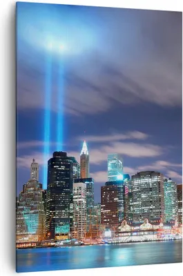 Produktbild von Bild auf Leinwand - Leinwandbild - Einteilig - Wolkenkratzer Lichter Ansicht - 70x100cm - Wand Bild - Wandbilder - Leinwanddruck - Wanddekoration - Leinwand bilder - Wandbild - PA70x100-0220