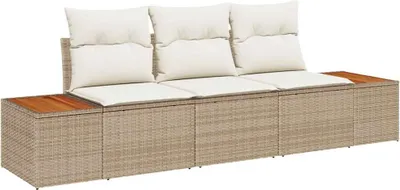 Immagine prodotto di Set di divani da giardino vidaXL, 3 pezzi, color beige, in rattan sintetico