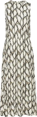 Produktbild von LASCANA Jerseykleid mit Alloverdruck und Gummizug in der Taille creme-khaki bedruckt Größe 38