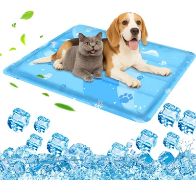 Kühlmatte für Hunde & Katzen, Gel, 50x65 cm, blau