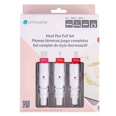 Produktbild von Silhouette Heat Pen Set – 3er Set Heißtransfer-Stifte (Super-Fine, Fine & Wide) für Folienveredelung | kompatibel mit Cameo, Curio & Portrait