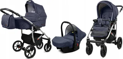 Produktbild von BabyLux® Qbaro | 3in1 Kinderwagen Set | Antracyt | Kombikinderwagen | Kinderwagenset | Buggy + B