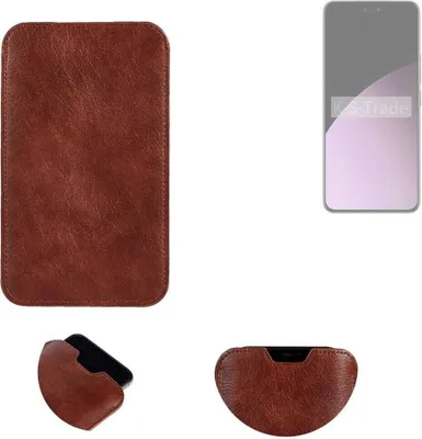 Produktbild von K-S-Trade Schutzhülle Handyhülle kompatibel mit Xiaomi 14 Civi Handytasche Kunstleder Sleeve in braun