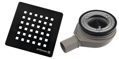 Produktbild von Polysan FLEXIA Duschwannensiphon, Ø 90mm, DN40, schwarz
