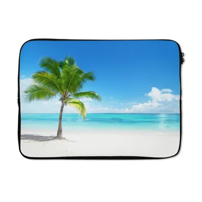 Produktbild von MuchoWow® Laptop Hülle 14 ZollPalme - Strand - Meer - Sommer Laptoptasche - Laptoptasche - Stoßsicher - Schutzhaube