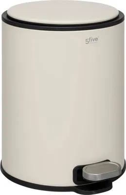 Produktbild von 5Five Mulleimer/treteimer - beige - Metall - 6 Liter - 30 cm
