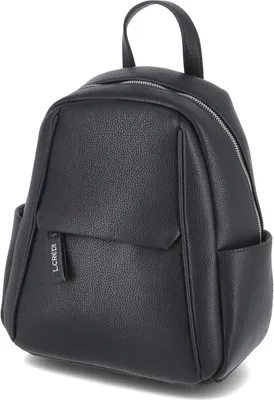 Produktbild von L.Credi Damen Rucksack Citypack Daypack OVIDIA Schwarz Kunstleder vegan