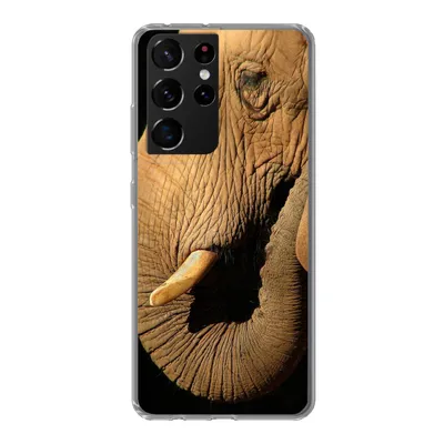 Produktbild von MuchoWow® Handyhülle Schutzhülle Hülle für Samsung Galaxy S21 Ultra Elefant - Tiere - Nahaufnahme - Schwarz Silikon Softcase Handy Hülle - Mobiltelefon