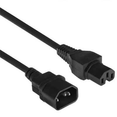 Produktbild von ACT Stromkabel C14 - C15 schwarz 1,5 m, 1,5 m, IEC C14, IEC C15, 250 V, 10 A