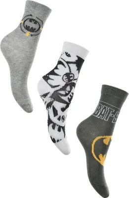 Produktbild von Batman Socken-Set 3 tlg. Strümpfe für Kinder, Größe:23/26