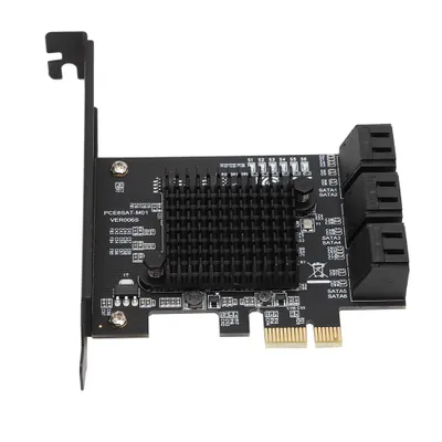 Obrázek produktu pro 6portová rozšiřující karta SATA 3.0 PCI Express (riser karta), kompatibilní s pevnými disky SATA6G, 3G a 1,5G