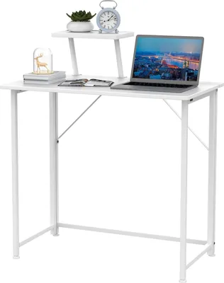 Produktbild von Klappbarer Schreibtisch Computertisch mit Monitorständer Laptoptisch Keine Montage Erforderlich Schreibtisch,für Schlafzimmer,Büro,Bett 80x45x74cm
