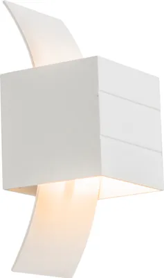 Produktbild von QAZQA - Moderne Wandleuchte weiß mit Lichteffekt - Amy I Wohnzimmer I Schlafzimmer I Up I Down - Aluminium Würfel I Länglich - LED geeignet G9
