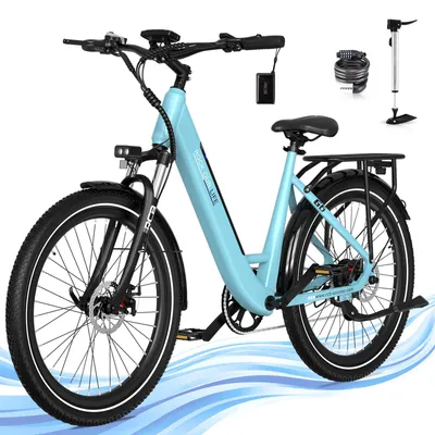 Produktbild von RCB G6 Trekking City E-Bike 27,5" Tiefeinsteiger 250W Drehmomentsensor bis 90km 25km/h 7-Gang Scheibenbremsen sperrbare Federgabel App NFC