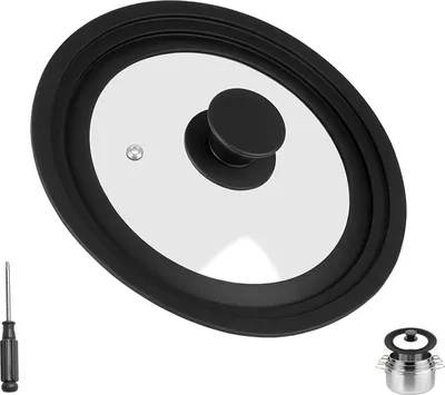 Produktbild von Universaldeckel, Pfannendeckel, Glasdeckel für 16/18/20 cm Töpfe und Pfannen, Topfdeckel für vielseitiges Kochen(mit schraubenzieher)