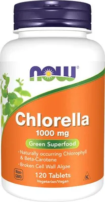 Zdjęcie produktu dla Chlorella 1000 mg 120 tabletek Now Foods