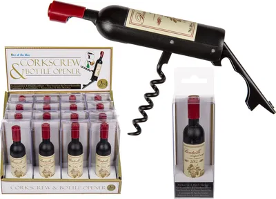 Zdjęcie produktu dla Otwieracz Korkociąg do Butelek w Kształcie Butelki Wina