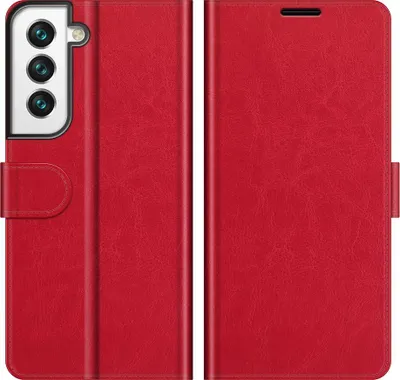 Produktbild von Mobigear Geldbörsen-Handyhülle für Samsung Galaxy S22, Klapphülle, Rot