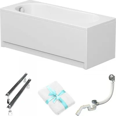 Obrázok produktu pre Cersanit | Vaňa – Obdĺžniková vaňa Nike – 170 x 70 cm – S bielym obložením – Ergonomický dizajn – Vaňa