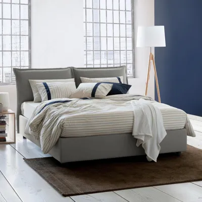 Imagen del producto de Amy - Cama Doble, Gris, Colchón Incluido Hecho en Italia