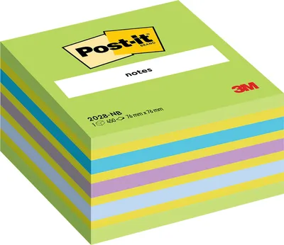 Produktbild von Post-it® Notes Würfel Blau Grün Haftnotizen 76x76mm 450 Blatt 1 Block