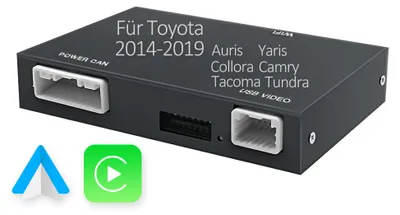 Obrázok produktu pre Dodatočná inštalácia CarPlay a Android Auto pre modely Toyota Yaris, Auris, Corolla, RAV4, C-HR, Avensis a Hilux (ročníky 2014–2019) – multimediálne rozhranie Touch 2 typu „plug and play“