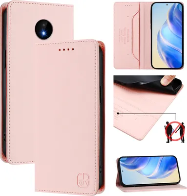 Produktbild von Lederhülle für Nokia C10 / C20 Hülle Flip Brieftasche Kartenfächern Ständer Schutzhülle Pink