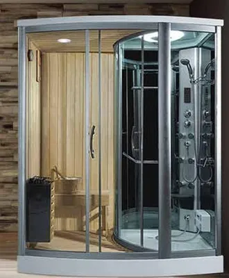 Produktbild von Dusche mit Sauna Hydromassagedusche Trockensauna Saunaraum 180x120 cm