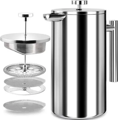 Produktbild von Französischer Kaffeebereiter 600ml Edelstahl silber