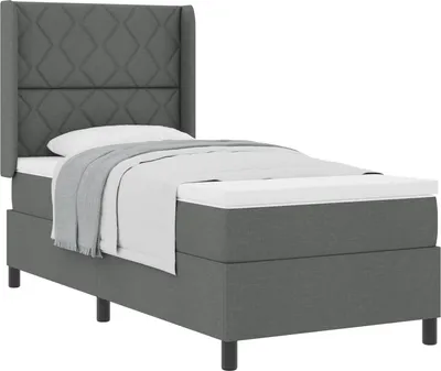 Produktbild von vidaXL Boxspringbett mit Matratze Dunkelgrau 200 x 100 cm Stoff