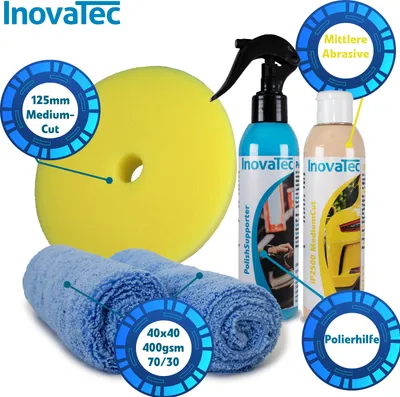 Produktbild von Autopolitur MediumCut Polierpad Mikrofasertücher Polish InovaTec SET WP 2