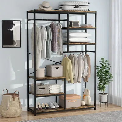 Image de Porte-vêtements - Cintre - Rangement pour vêtements - Étagère - Rangement - Dimensions : plus de 180 x 120 x 40 cm