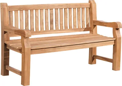 Produktbild von CLP Teakbank Jackson V2 Gartenbank mit Rückenlehne wetterfest stabil massiv teak Größe 150 cm