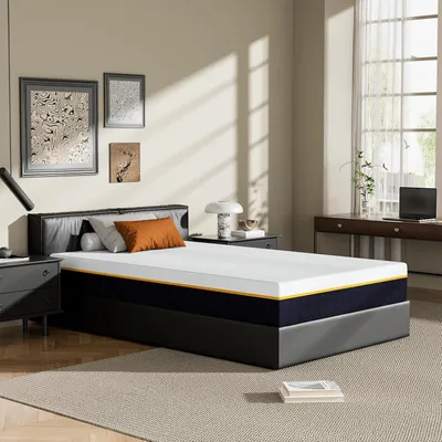 Produktbild von DEWINNER Matratze aus Memory-Schaum, 90 x 200 cm, Dicke 21 cm, doppelte Schicht (Memory-Schaum + Bambuskohle) mit waschbarem Bezug