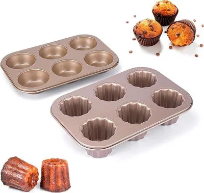 Obrázek produktu pro Sada forem na pečení koláčů a muffinů s nepřilnavým povrchem, sada na pečení cupcaků a muffinů z nerezové oceli