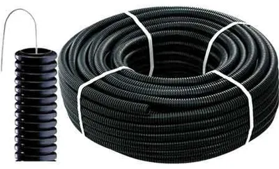 Immagine prodotto di TUBO CORRUGATO CON TIRAFILO NERO Ø 20 mm - rotolo 10 mt