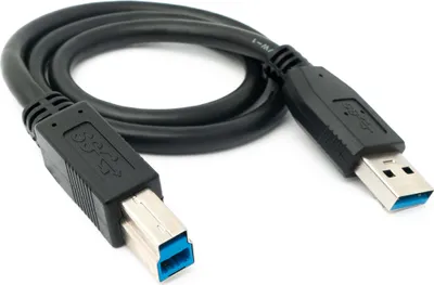Produktbild von SYSTEM-S USB 3.0 Kabel 50 cm Typ B Stecker zu A Stecker in Schwarz