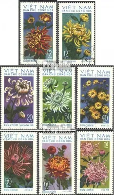Produktbild von Briefmarken Vietnam 1974 Mi 763-770 (kompl.Ausg.) gestempelt Chrysanthemen